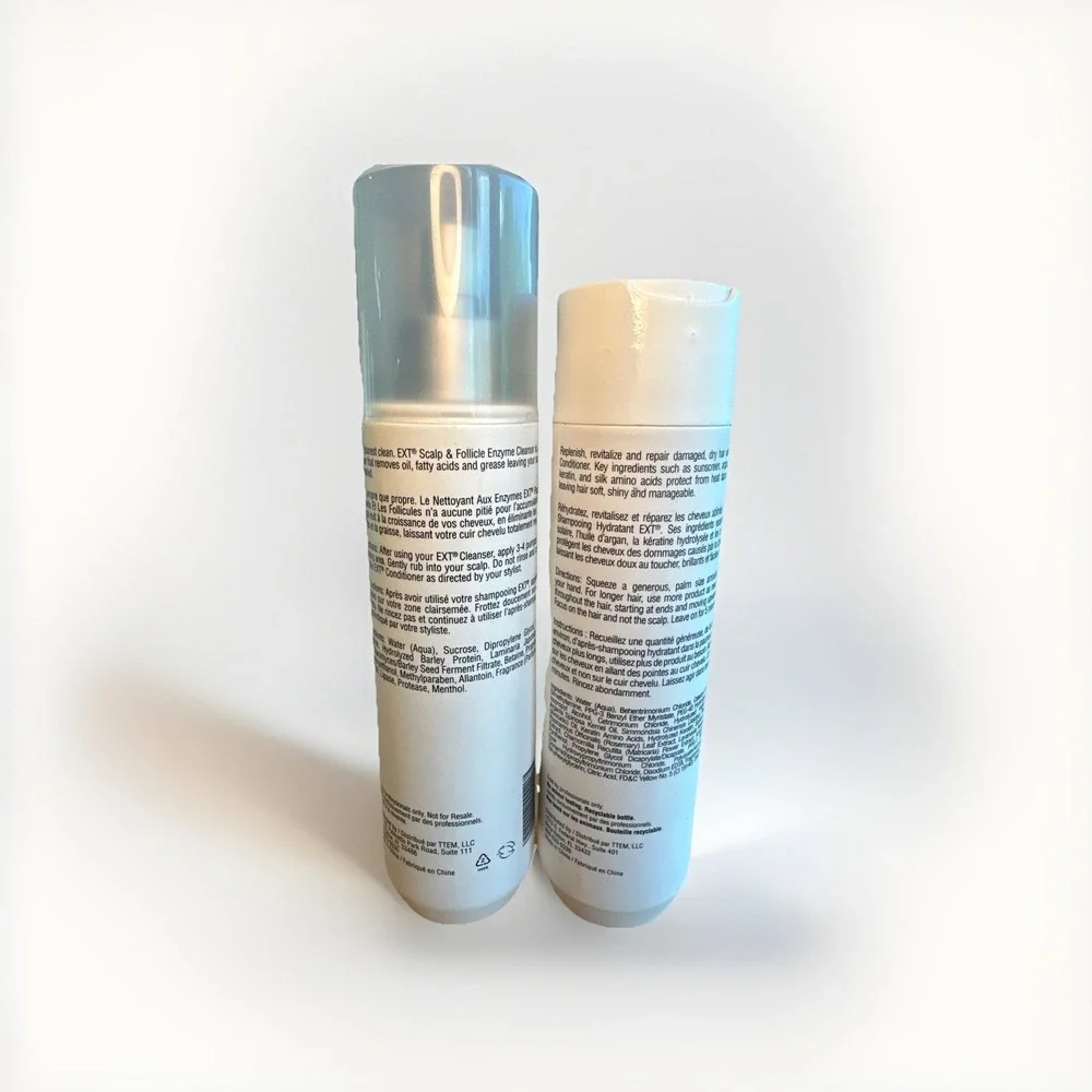 ✅ EXT Extreme Hair Therapy 8oz Scalp & Follicle Enzyme Cleanser/8oz Conditioner‎
